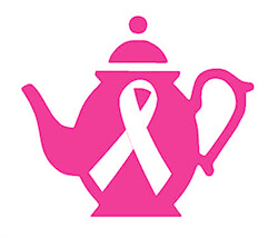 pink teapot with breast cancer awareness ribbon